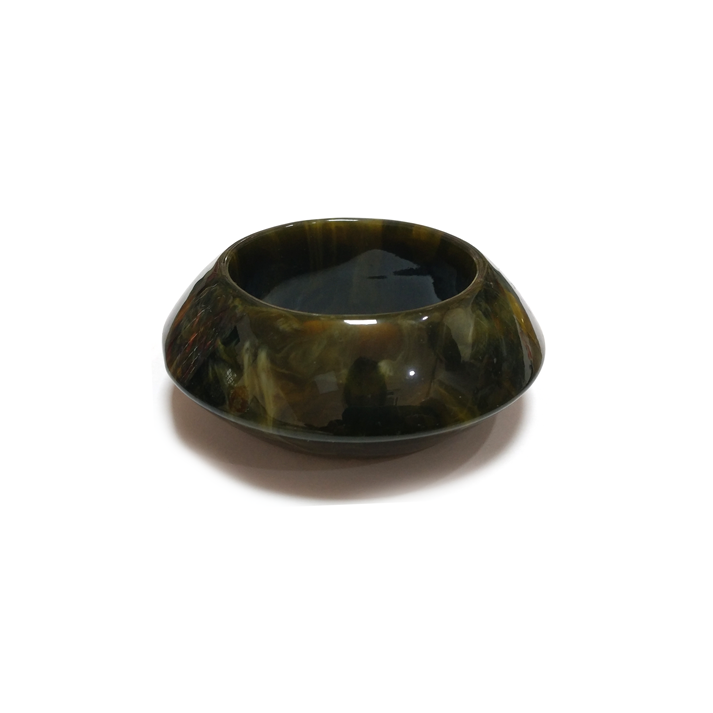 Dark Green and Brown Marbled Resin Bracelet