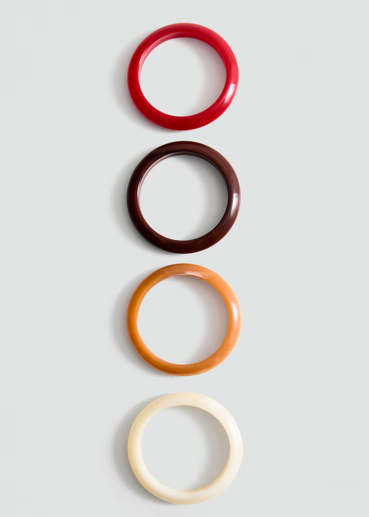 Four-Piece Solid Resin Bangle Bracelet Set