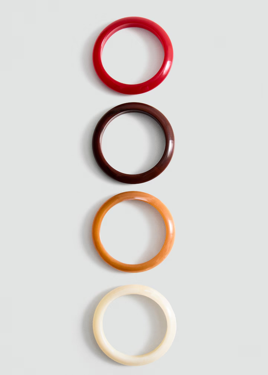 Four-Piece Solid Resin Bangle Bracelet Set