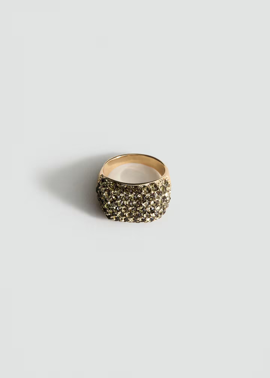 Gold-Tone Ombre Crystal Pave Statement Ring