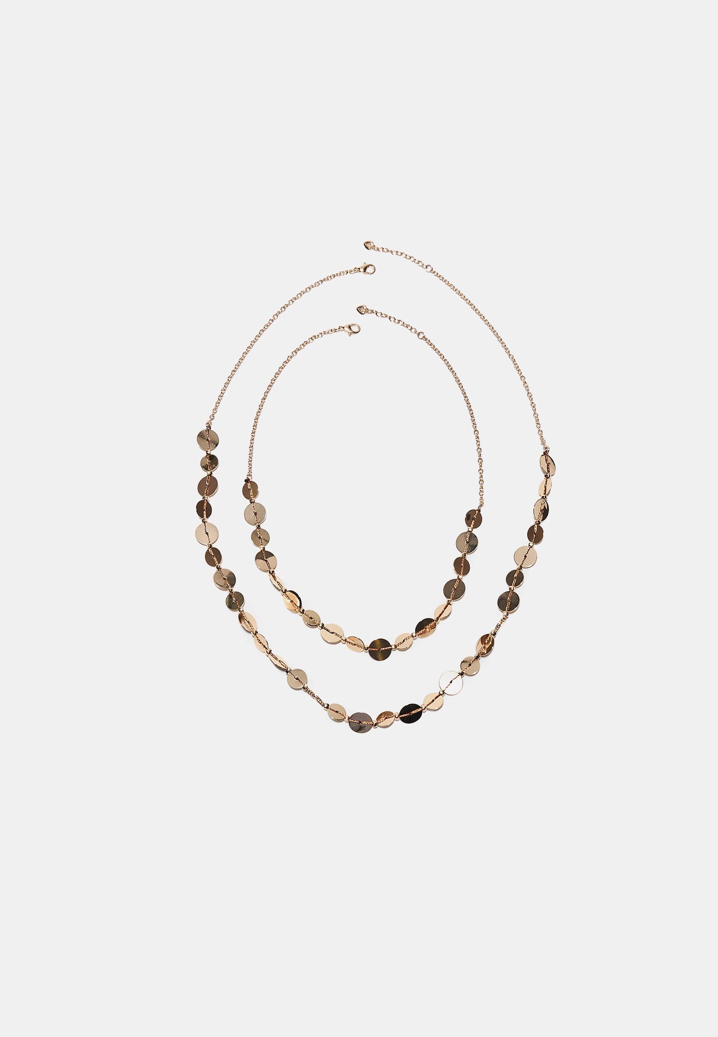 Gold-Tone Triple Layer Disc Pendant Necklace Set