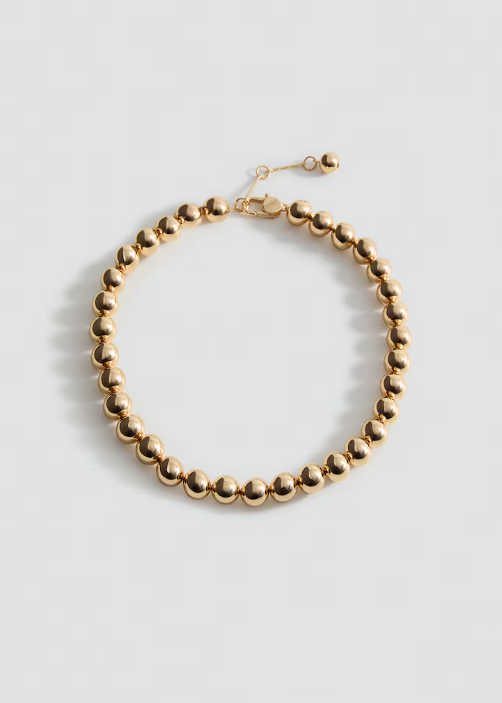 Gold Ball Chain Choker Necklace