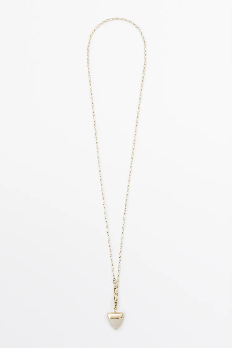 Gold Chain Necklace with Triangular Pendant