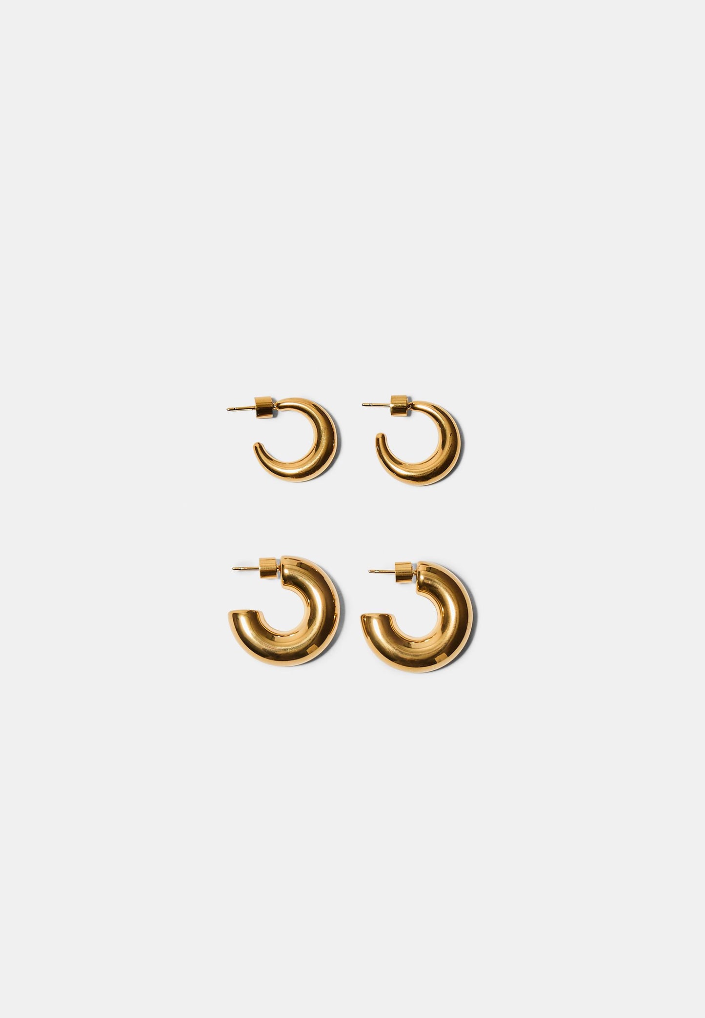 Gold Chunky Hoop Earring Set