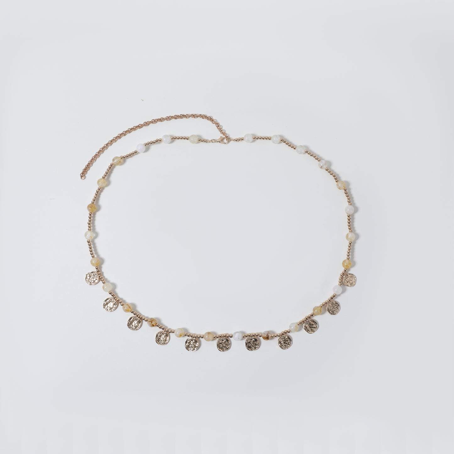 Gold Coin & Beaded Adjustable Chain Belt