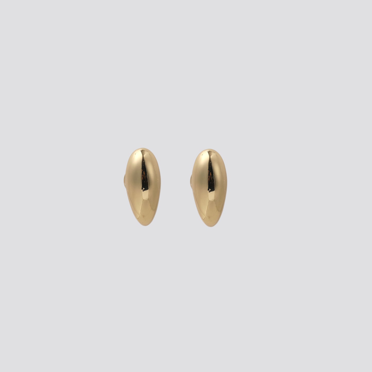 Gold Curved Oval Hoop Earrings