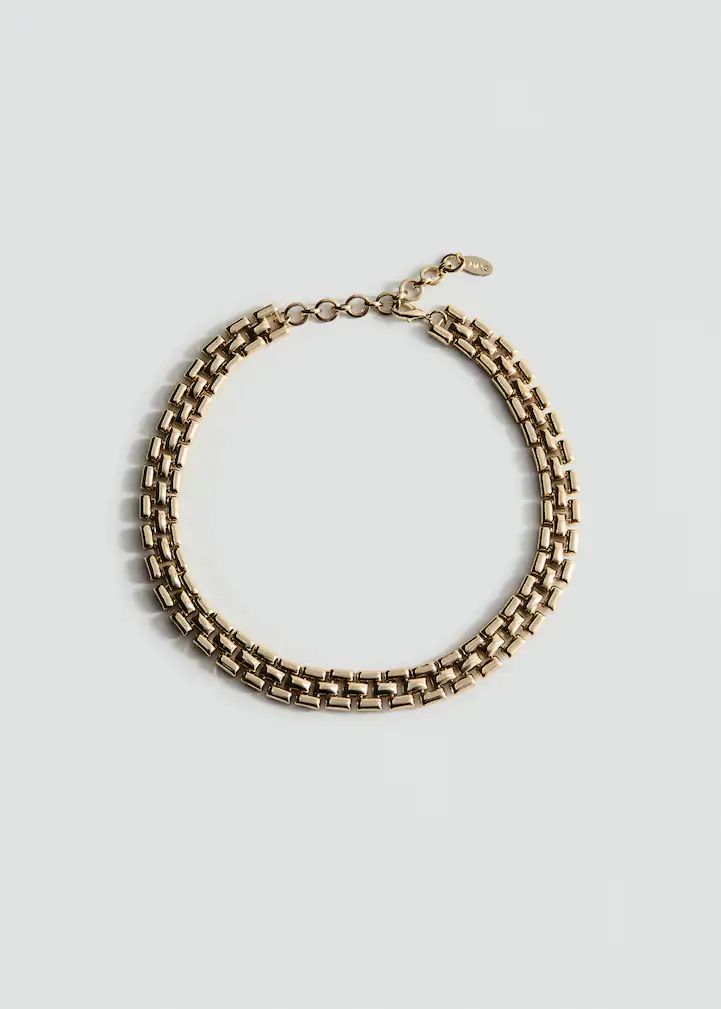 Gold Double-Link Chain Choker Necklace