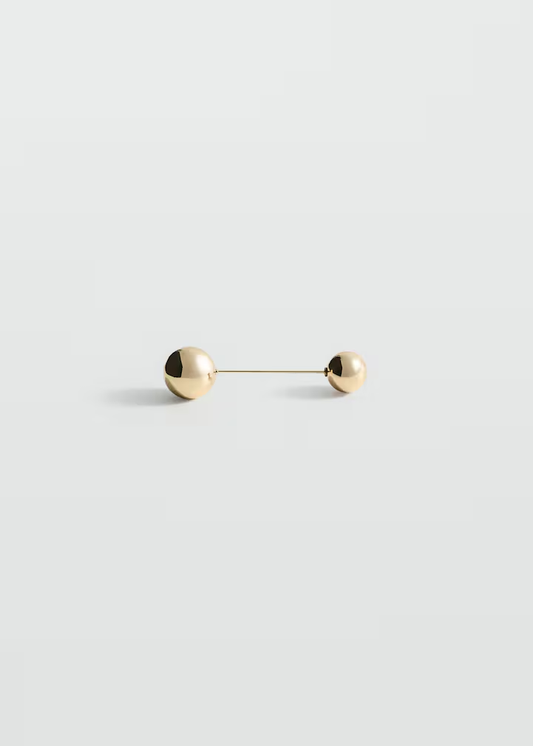 Gold Double Sphere Bar Pin