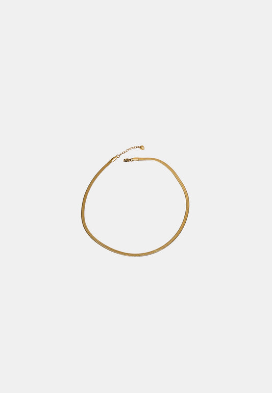 Gold Herringbone Chain Choker