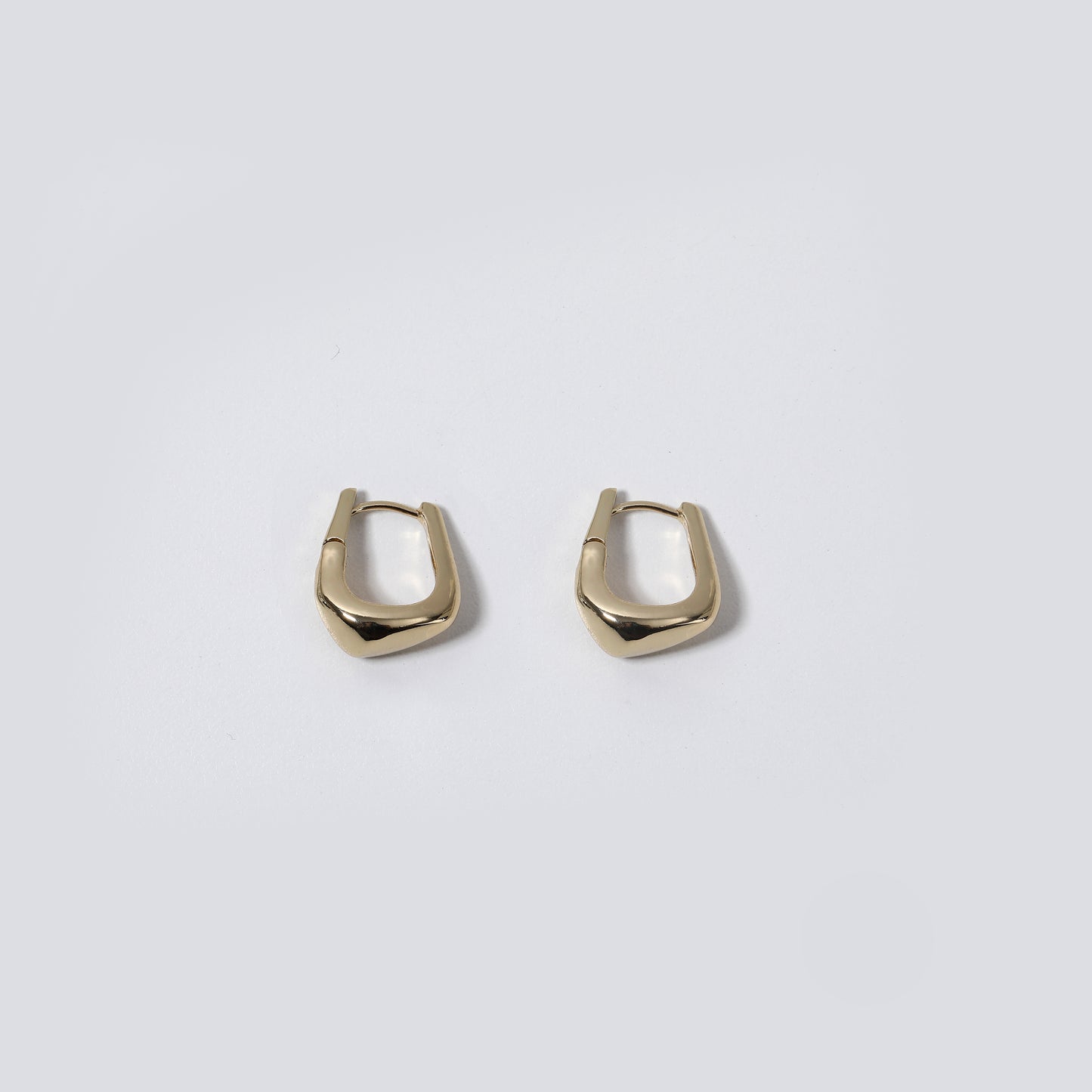 Gold Irregular Square Hoop Earrings