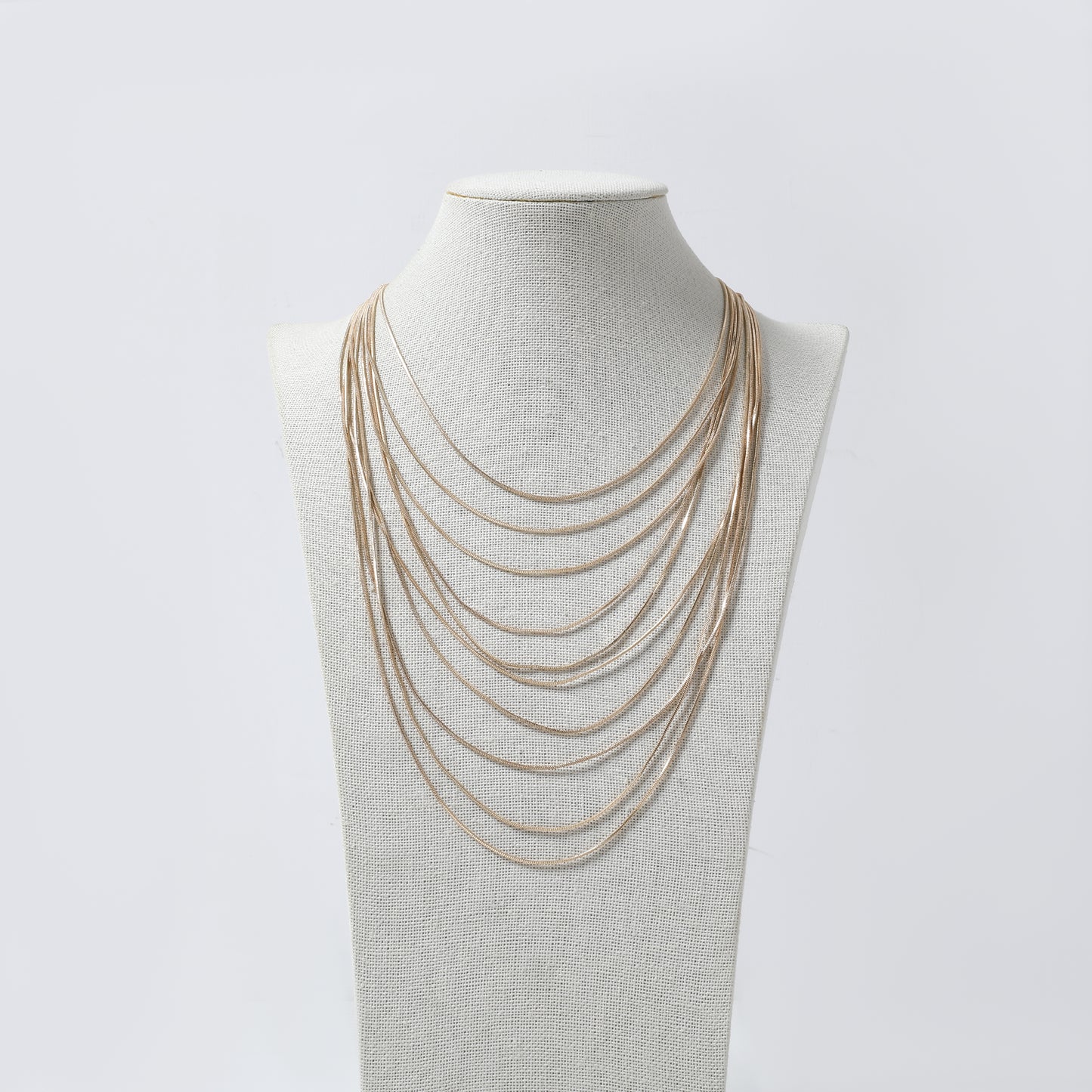 Gold Multi-Layer Thin Chain Necklace