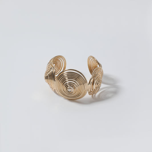 Gold Multi-Spiral Metal Cuff