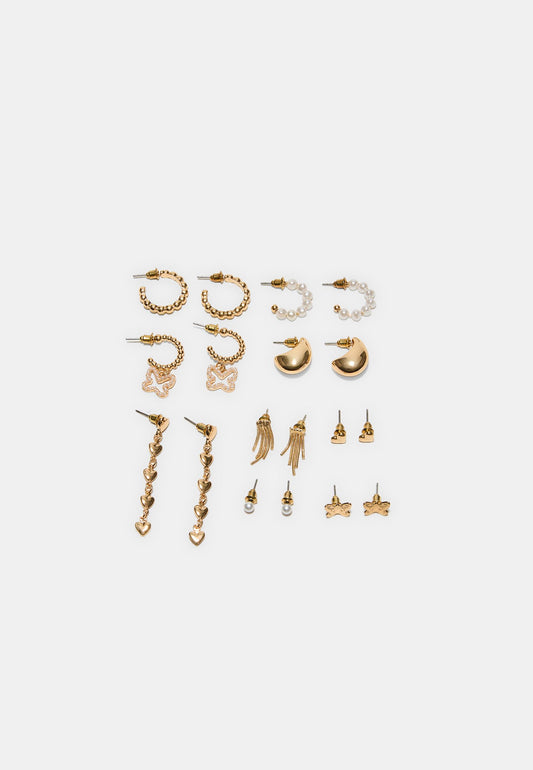 Gold Multi-Style Earring Set