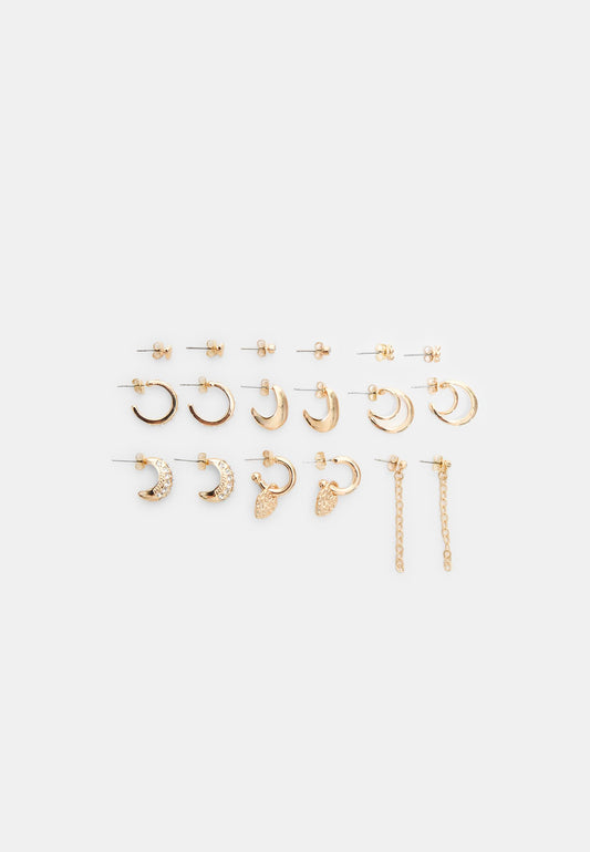 Gold Multi-Style Earring Set