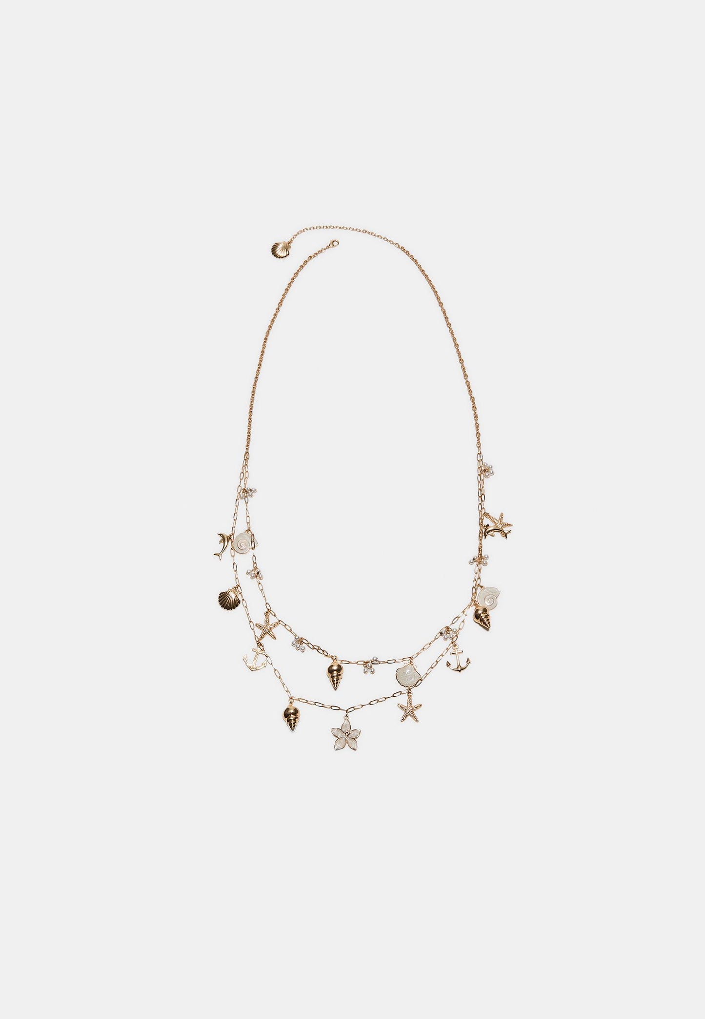 Gold Nautical Charm Layered Necklace