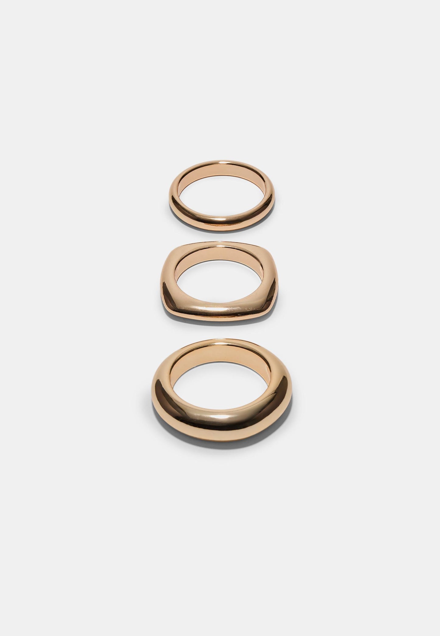 Gold Polished Ring Set