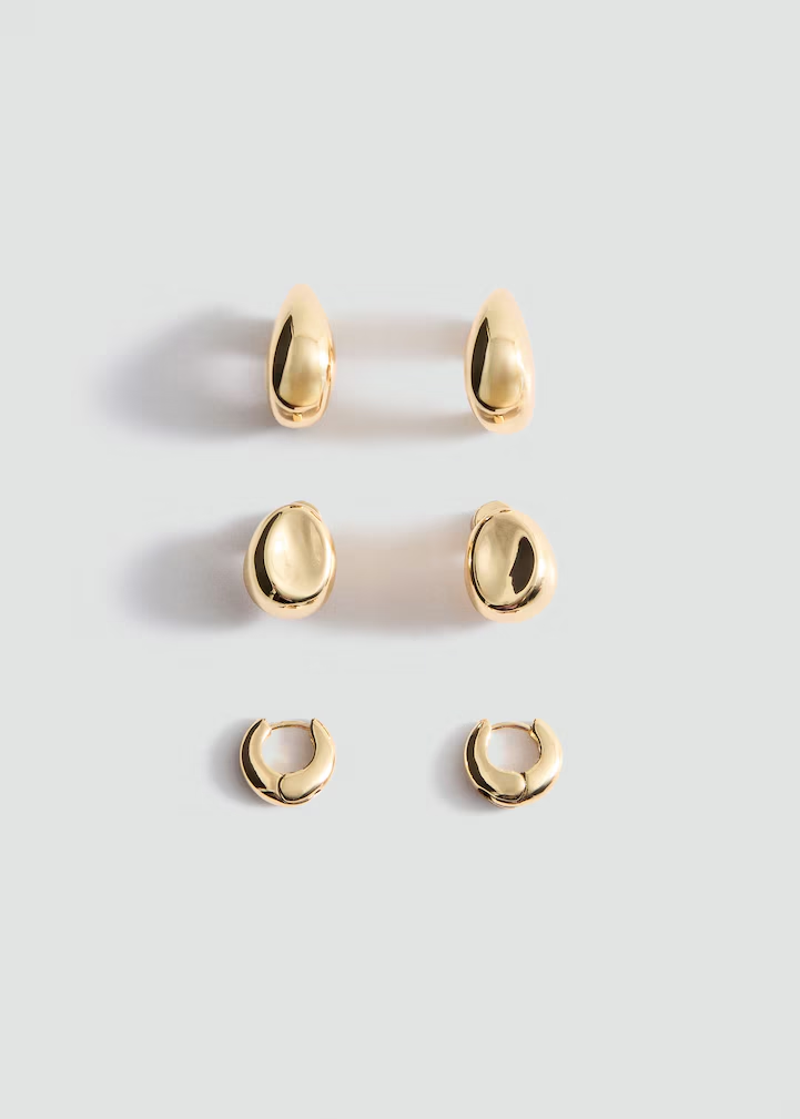 Gold Sculptural Earring Set