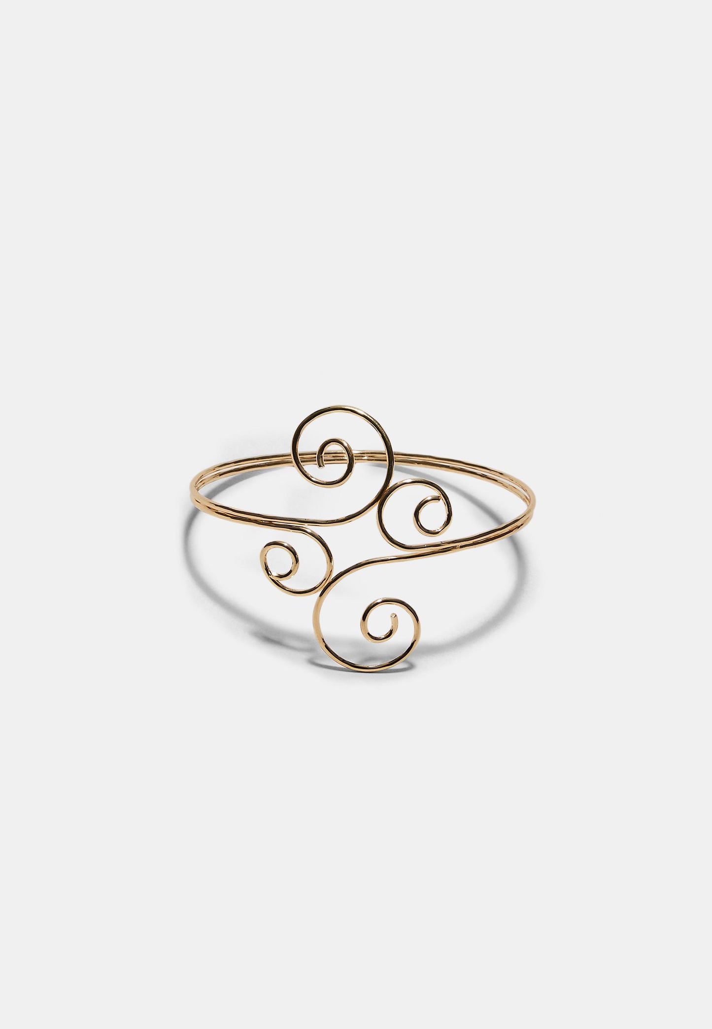 Gold Swirl Wire Cuff Bracelet