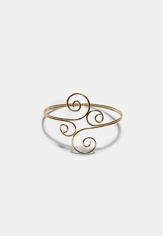 Gold Swirl Wire Cuff Bracelet