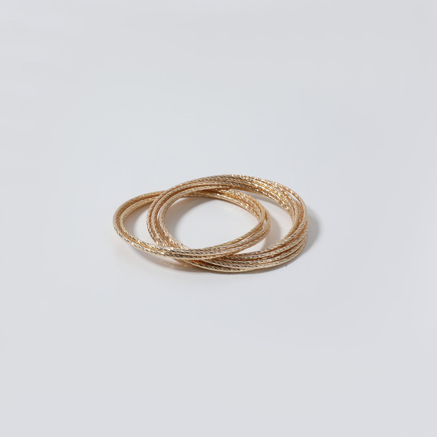 Gold Textured Multi-Bangle Bracelet Set