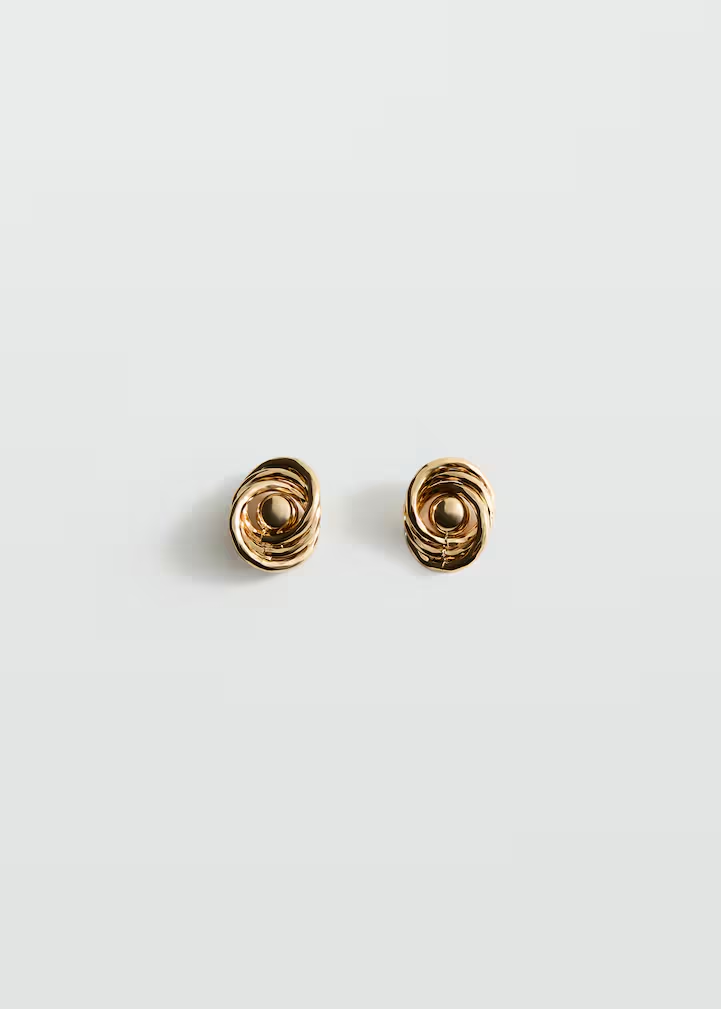 Gold Twisted Knot Stud Earrings