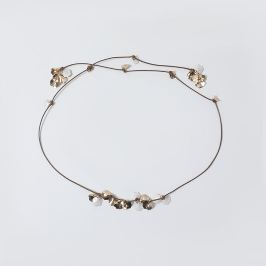 Gold & Shell Disc Layered Cord Belt