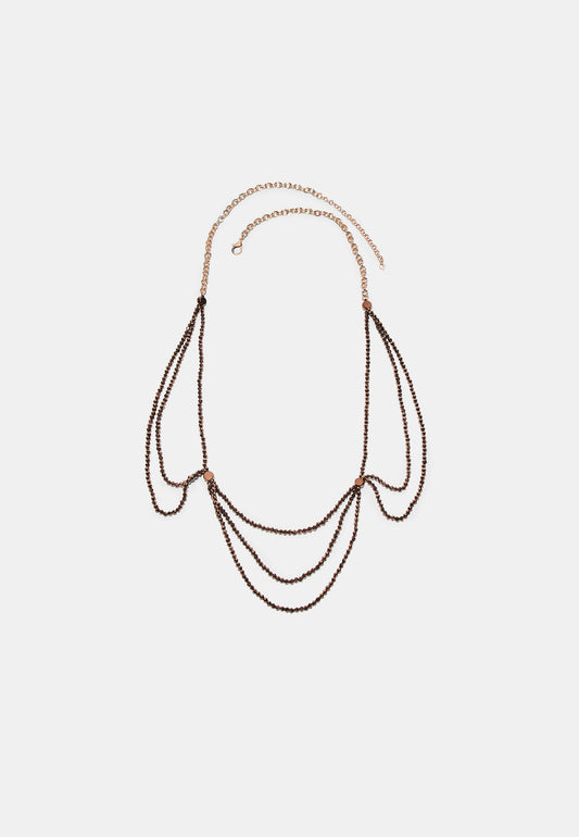 Gold and Brown Layered Chain Body Chain