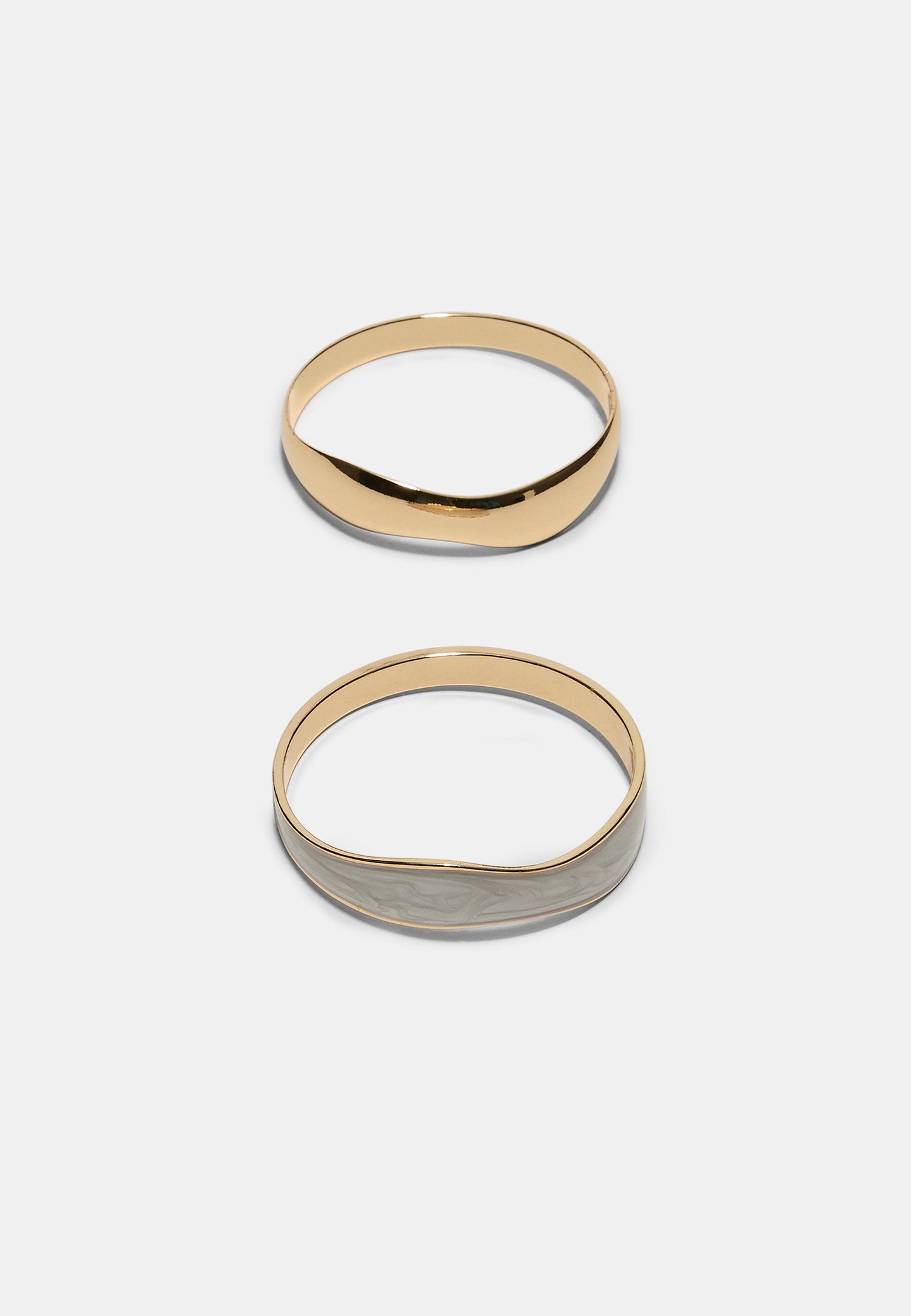Gold and Grey Resin Bangle Set