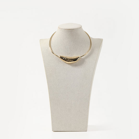 Gold irregular bar crystal- choker necklace