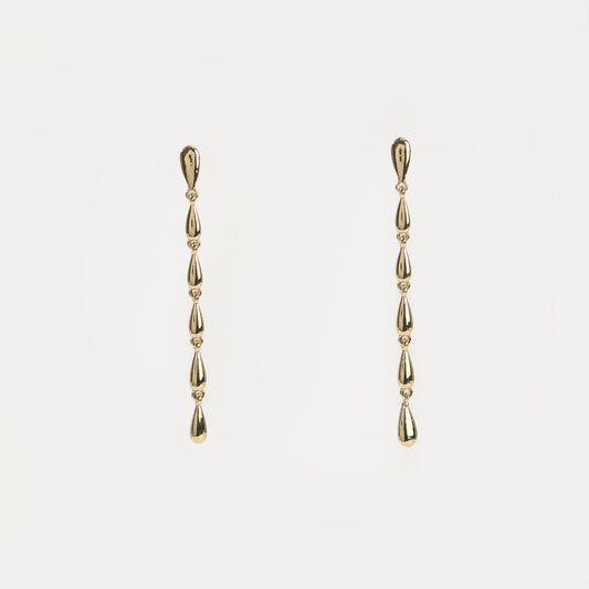 Gold linear teardrop drop earring