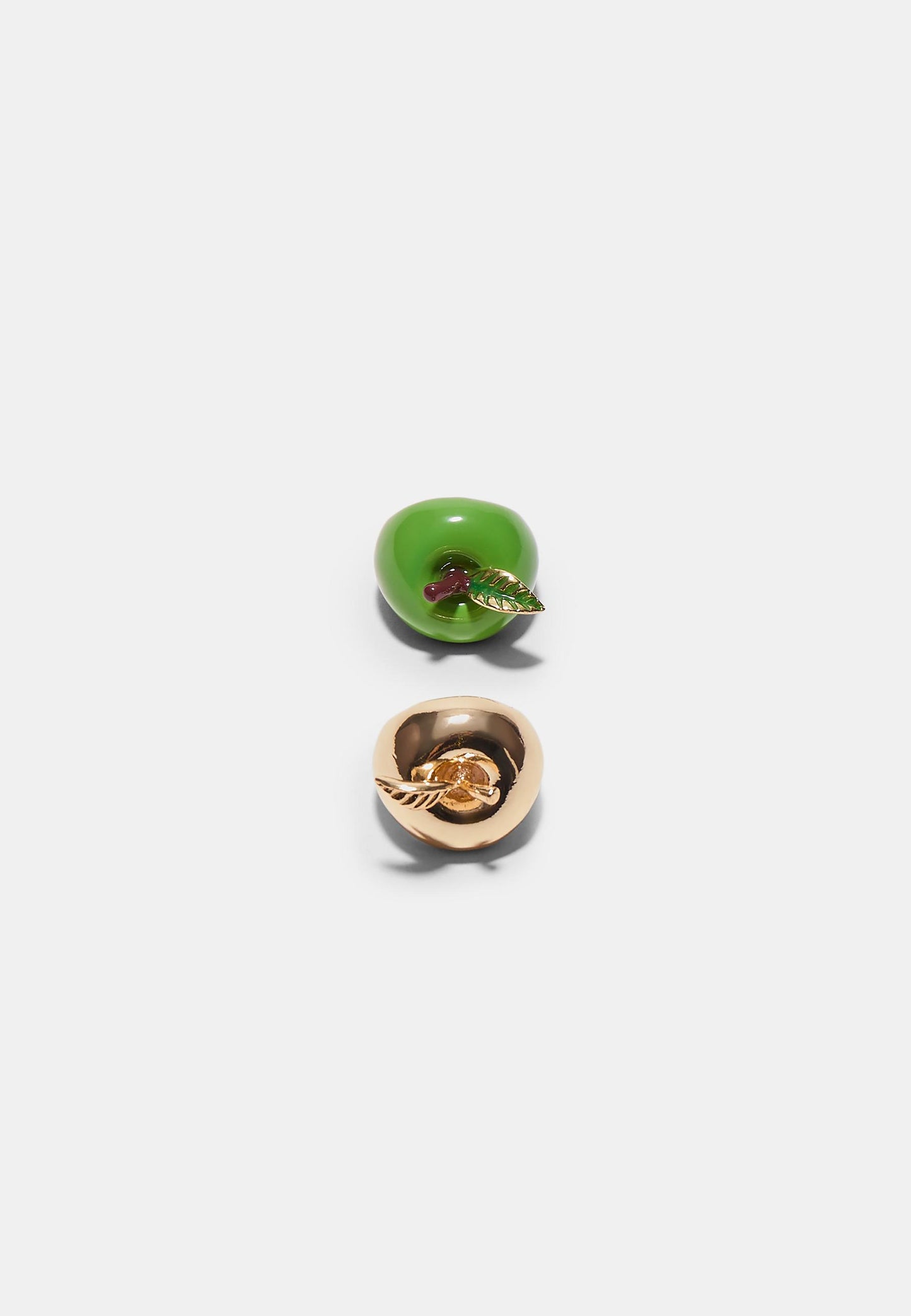 Green Apple & Gold Apple Ring Set