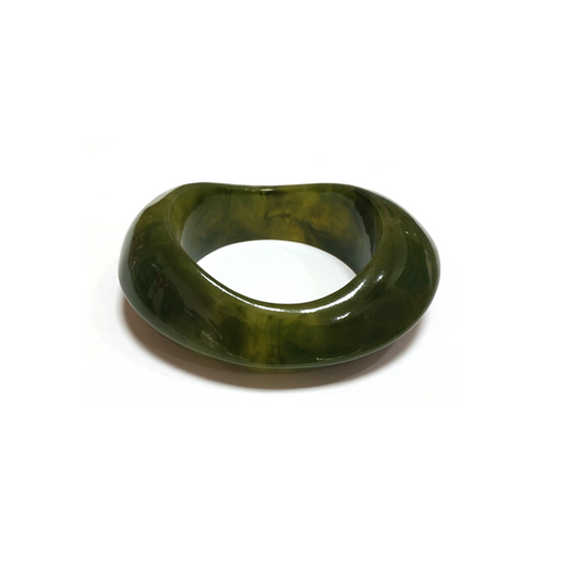 Green Marbled Resin Bracelet