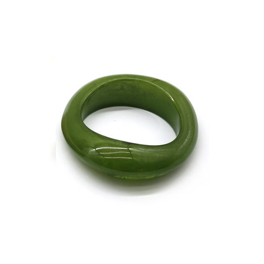 Green Resin Irregular - shaped Bracelet