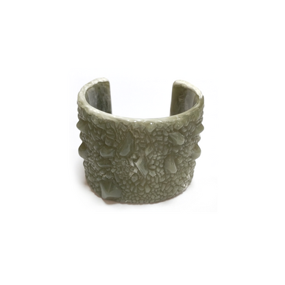 Green Textured Resin Cuff Bracelet