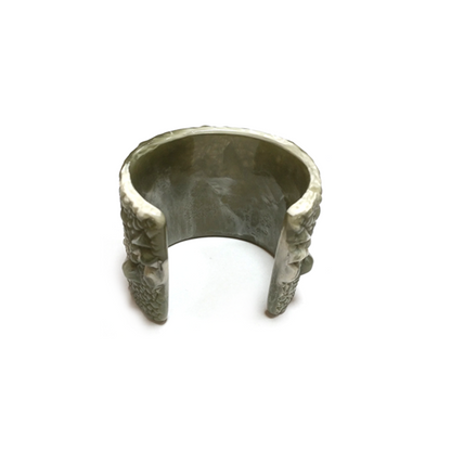 Green Textured Resin Cuff Bracelet