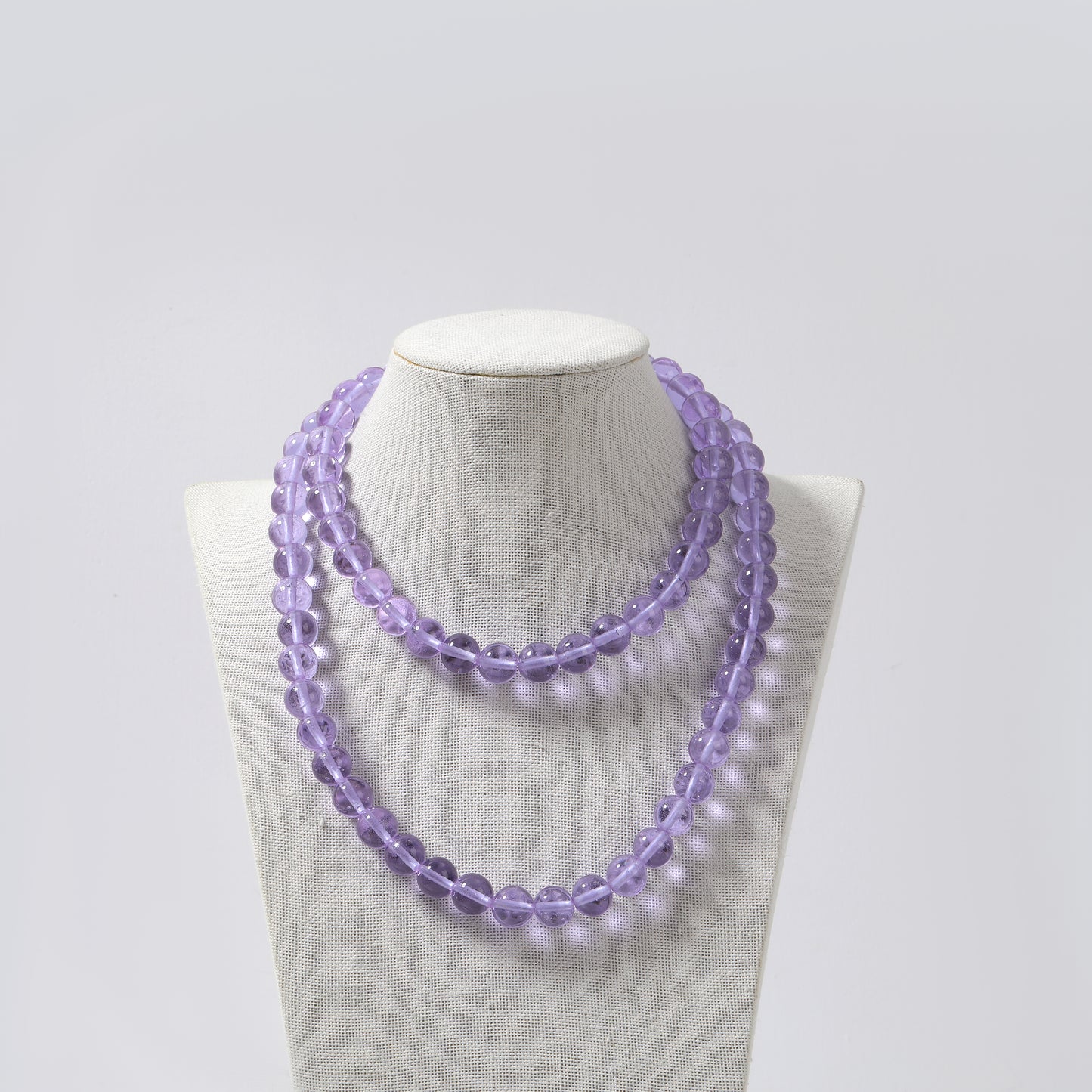 Lavender Translucent Round Bead Layered Necklace