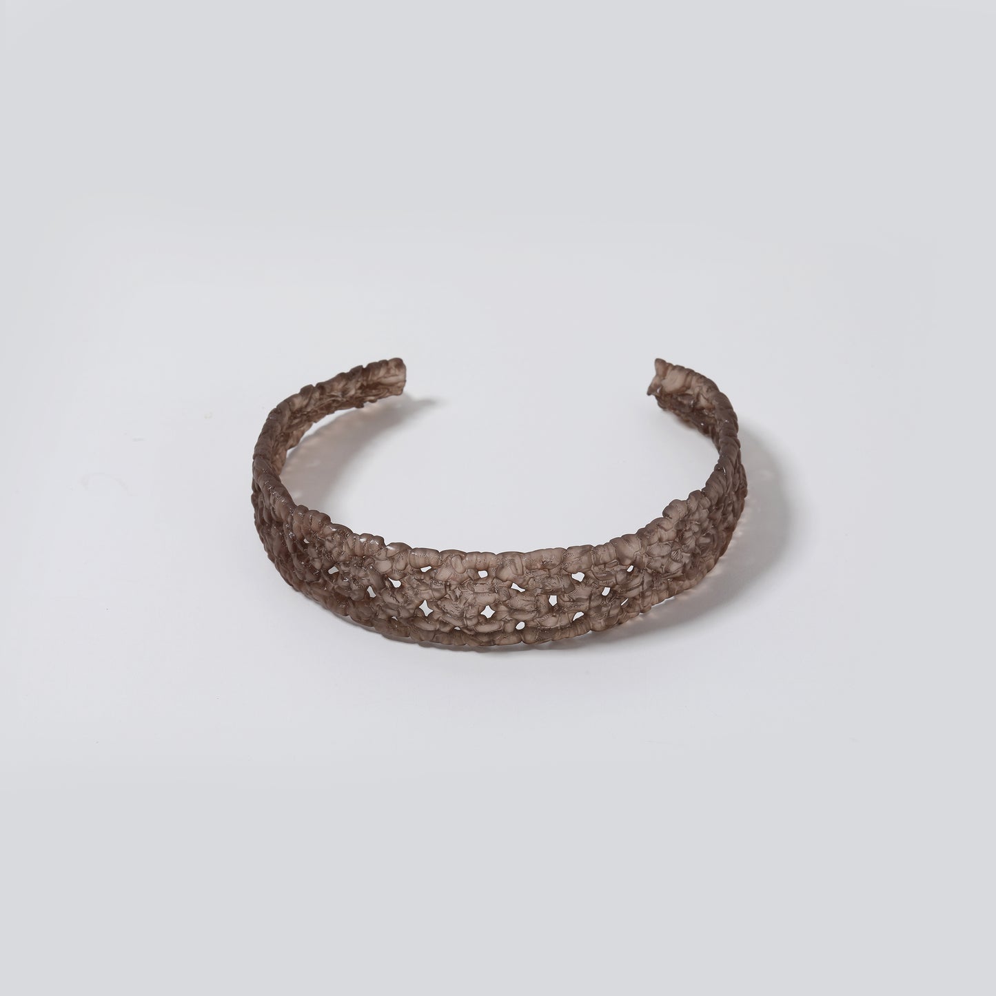 Light Brown Translucent Resin Woven Slim Choker