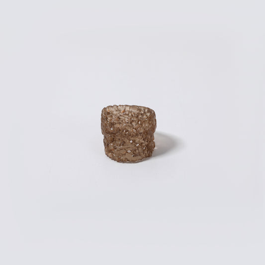 Light Brown Translucent Resin Woven Wide Ring