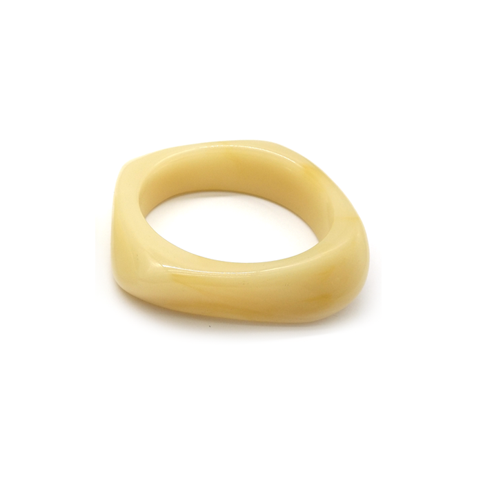 Light Yellow Irregular - shaped Resin Bracelet