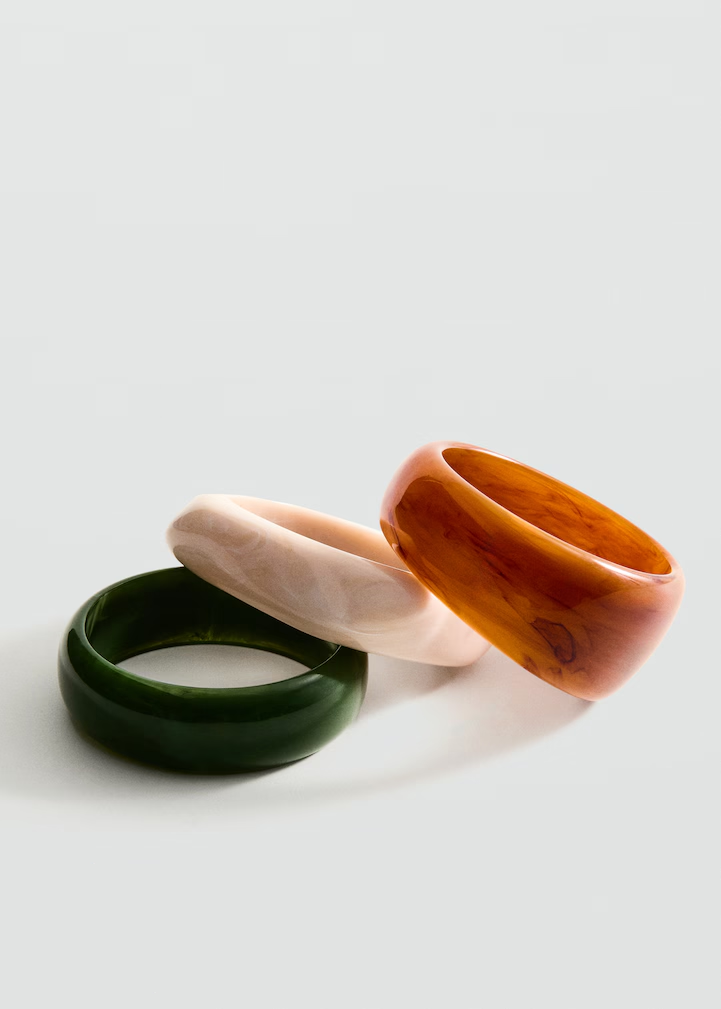 Marbled Resin Bangle Set