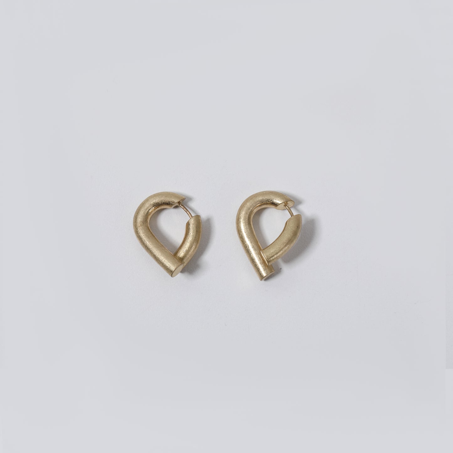 Matte Gold Metal Teardrop Hoop Earrings