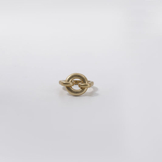 Matte Gold Linked Circle Ring