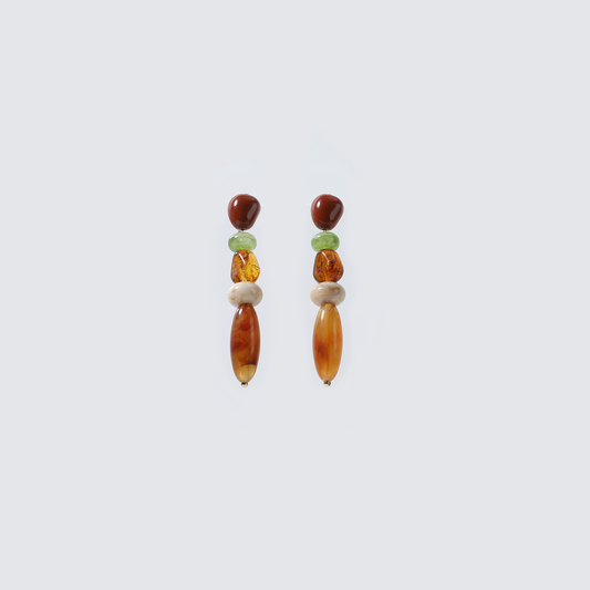 Multi-Color Marbled Bead Drop Earrings