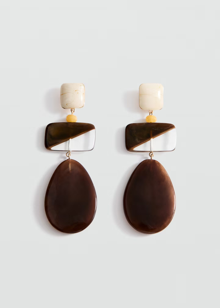 Multi-Layer Gradient Resin Teardrop Long Drop Earrings