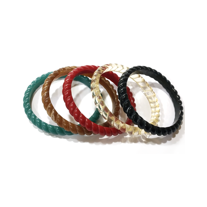 Multicolored Braided Resin Bracelet Set