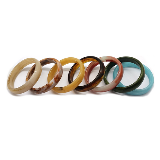 Multicolored Resin Bracelet Set