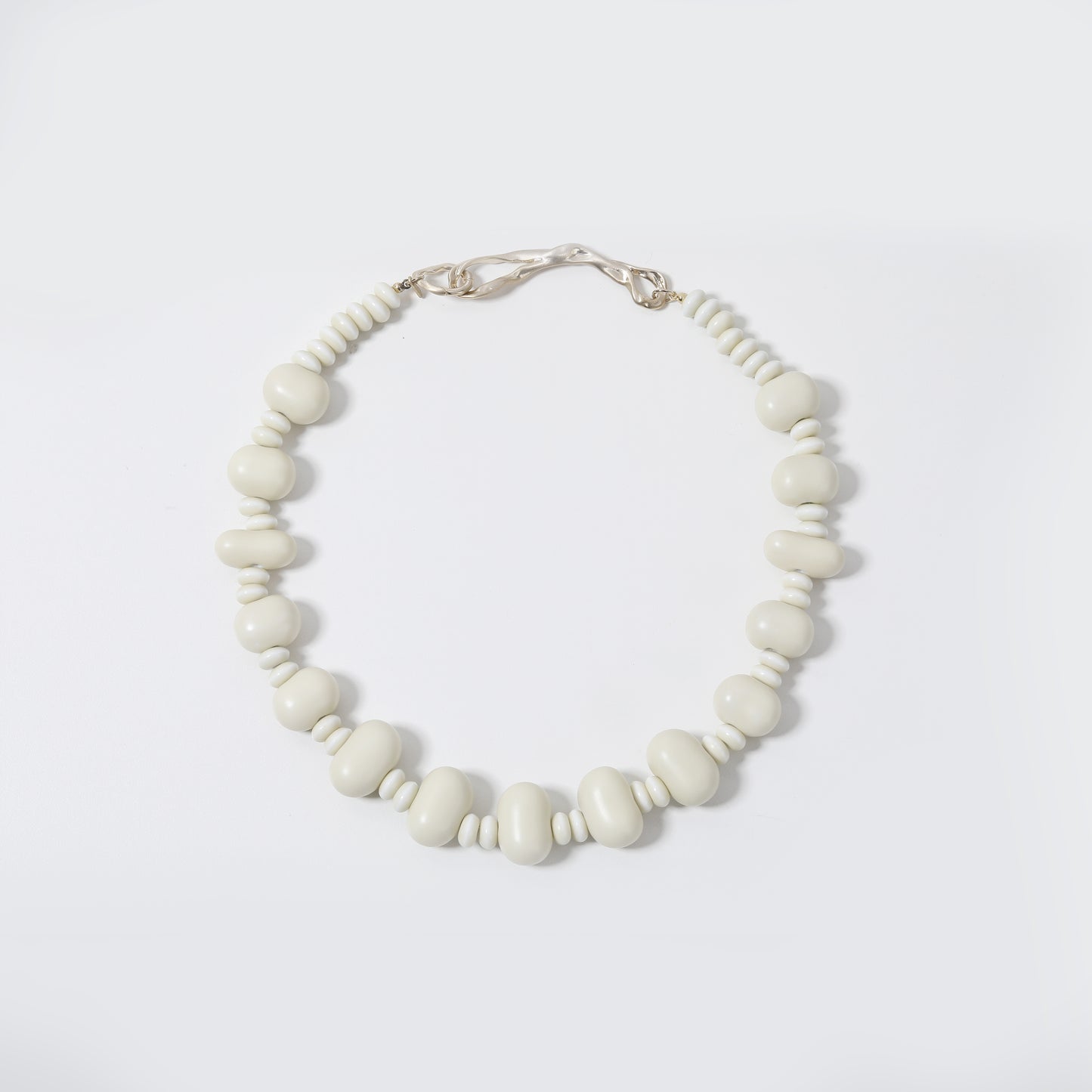 Off-White Resin Beaded Choker