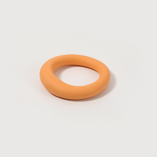 Orange-Matte Round Closed Bracelet