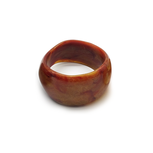 Orange - red Marbled Resin Bracelet