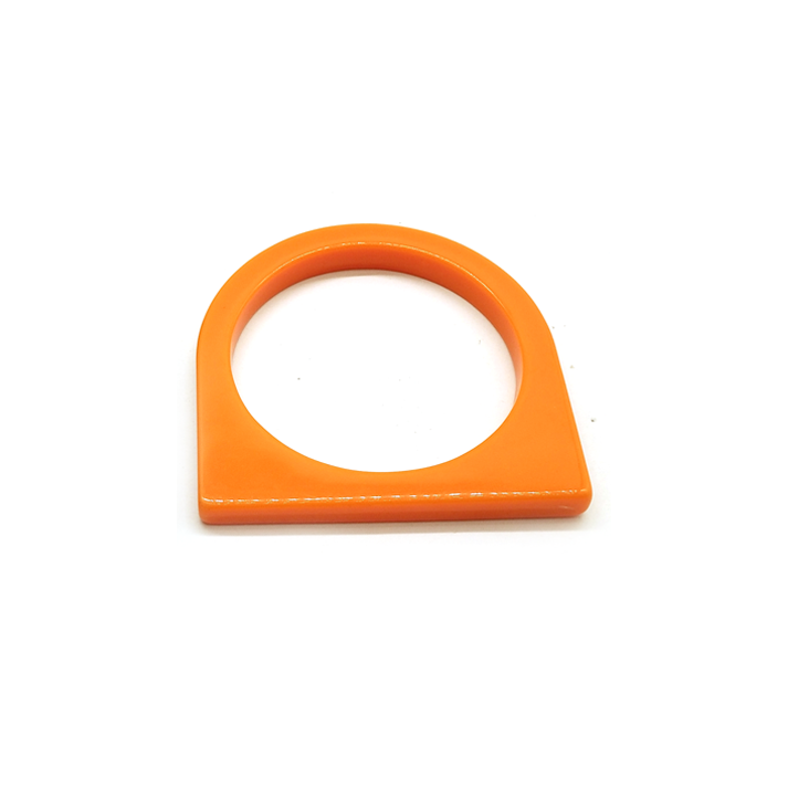 Orange Resin D - shaped Bracelet